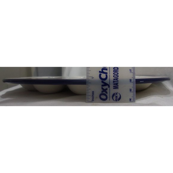 Paula Deen Nautical Ahoy Matte!! Deviled Egg Plate/Platter 12"D Easter - Picture 9 of 10